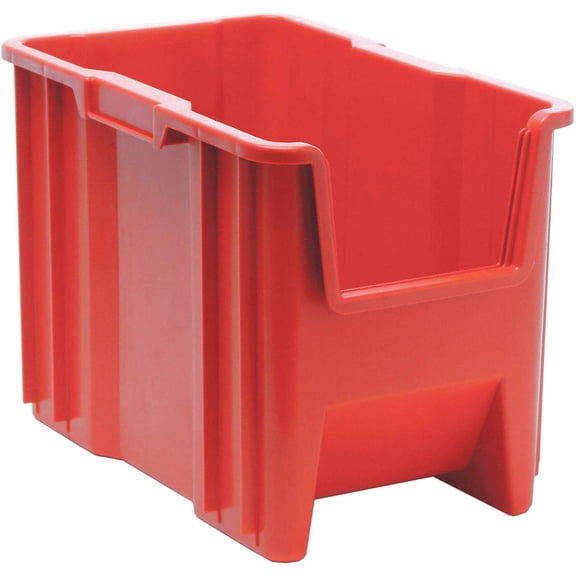 Quantum Giant Stack Multi-purpose Open Hopper Containers in Red 17-1/2" x 10-7/8" x 12-1/2" Sold 4 per Zack pack carton