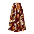 thumbnail image 4 of Women High Waist Floral Print Maxi Skirt with Drawstring Elastic Waistband and Tiered Design for Casual Wear Wine M, 4 of 7