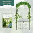 thumbnail image 4 of Outsunny 89.25" Metal Garden Arch with Gate, Garden Arbor Trellis for Climbing Plants, Roses, Vines, Wedding Arch, Black, 4 of 9