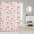 thumbnail image 2 of Manfei Funny Pet Shower Curtain 72Wx72L, Kawaii Slepping Cat Bathroom Curtain, Pink, 2 of 5
