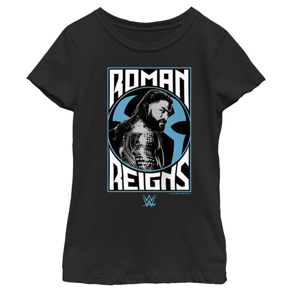 Girl's WWE Roman Reigns Poster Graphic Tee Black X Small