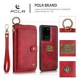 thumbnail image 6 of Feishell Galaxy S20 Ultra Wallet Case, Multi-Functional Premium Leather Folio Removable Cover with Zip Purse ID Credit Card Holder & Detachable Magnetic Case For Samsung Galaxy S20 Ultra, Red, 6 of 9
