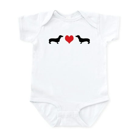 

CafePress - Dachshunds & Heart Infant Bodysuit - Baby Light Bodysuit Size Newborn - 24 Months