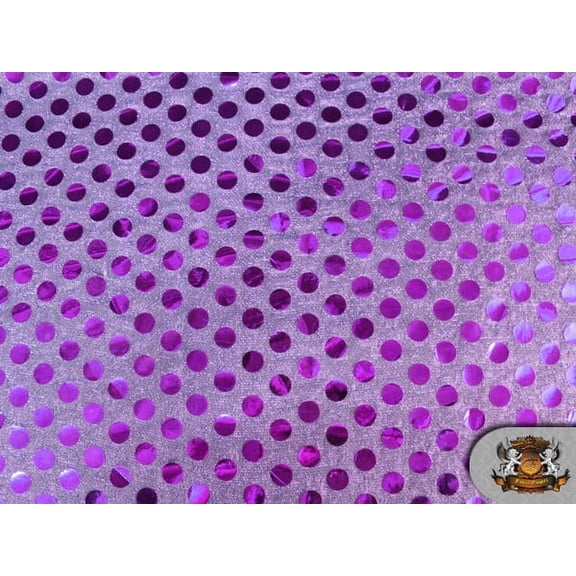Sequin Big Dots PURPLE Fabric / 44" Wide / Sold by the yard