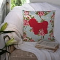 thumbnail image 3 of Bichon Frise Shabby Chic Blue Roses BB1107 Fabric Decorative Pillow, 3 of 4