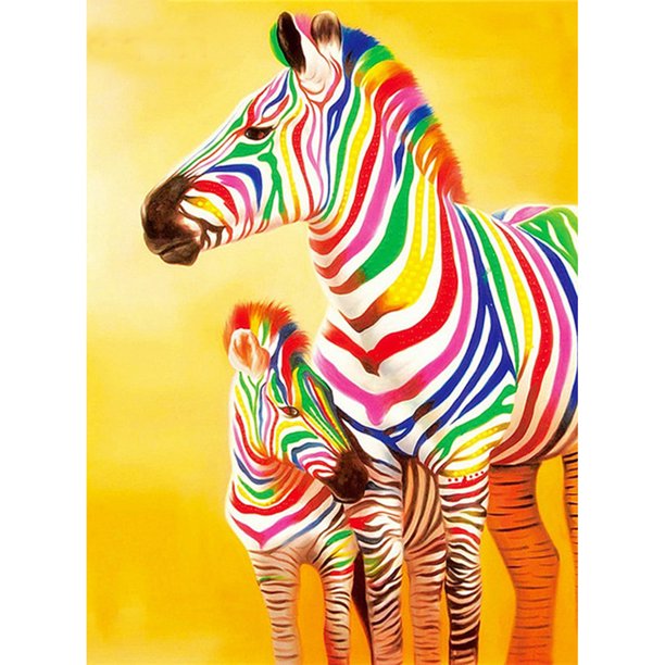 Drill Diamond Painting (DF3515) 5D DIY Kit de bordado de punto de cruz completo (Zebra02) 45x60cm Hugtrwg Para estrenar