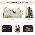 thumbnail image 5 of Naloa Elegant Butterflies And Pearls Leather Makeup Bag for Purse Travel, Portable Small Cosmetic Organizer for Women and Girls, Make up Bag with Zipper, 5 of 8