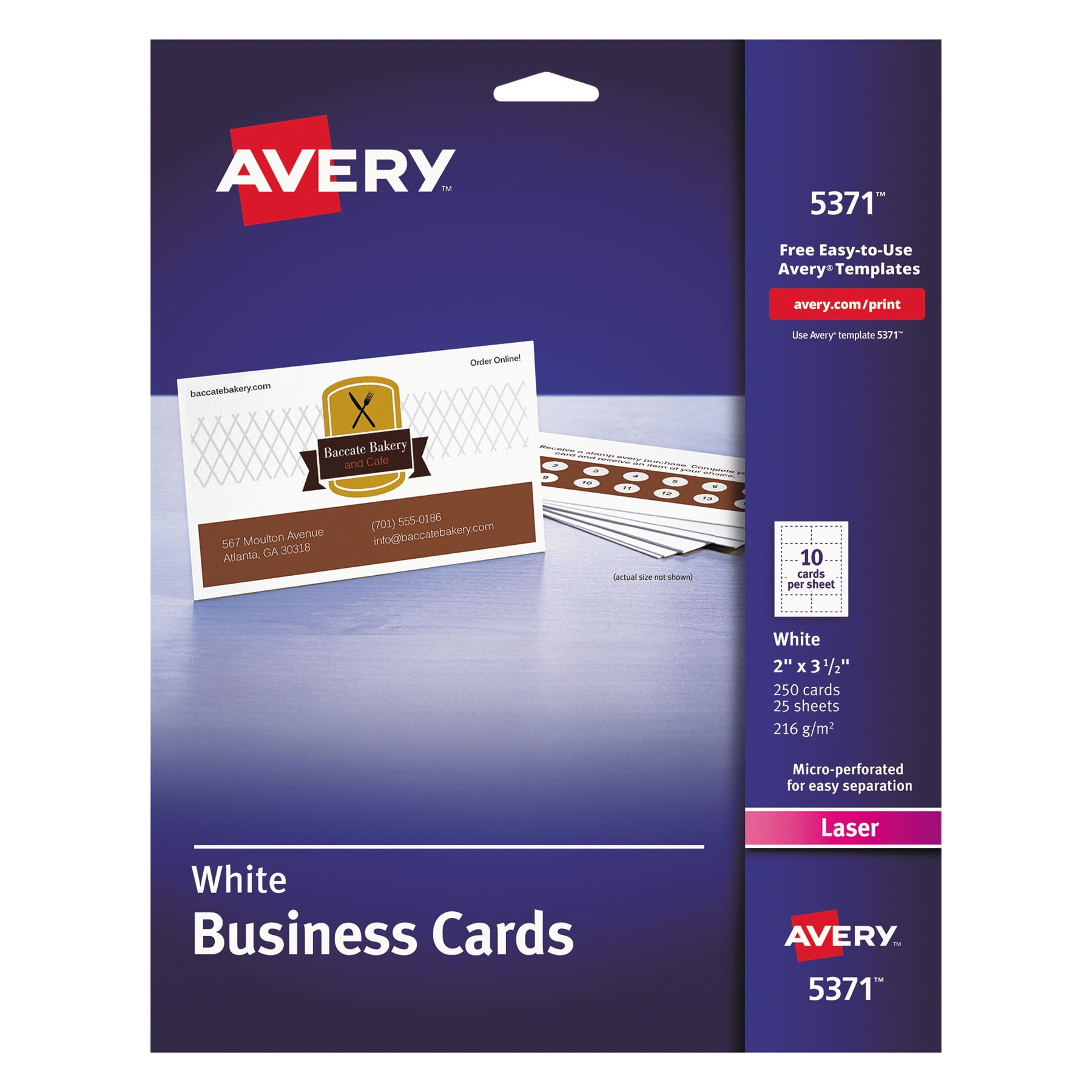 Avery 5371 Business Cards Wide Template