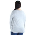 thumbnail image 2 of THE ORIGINAL RETRO BRAND $45 Womens 1108 Gray Scoop Neck Long Sleeve Top XL B+B, 2 of 2