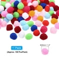 thumbnail image 2 of Uxcell 2Pack 150Pcs 1.2inch Pom Poms for Crafts, Multicolored, 2 of 6