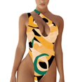 thumbnail image 1 of Cathalem White Swimsuits for Women Athletic Racerback One Piece Bathing Suits Sports Training Racerback Swimwear Slimming Bathing Suit,Yellow L, 1 of 4
