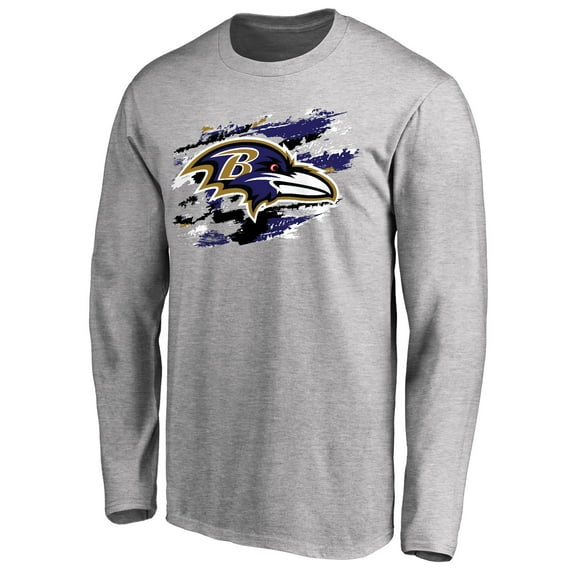 Men's Ash Baltimore Ravens True Colors Long Sleeve T-Shirt