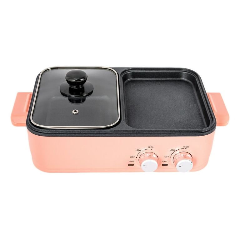 Electric 2 in 1 Hot Pot Hotpot BBQ Grill Oven Smokeless BBQ Pan 1200-1500W  110v