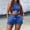 Blue, variant on WEIee Gym Outfits for Women Set Workout Outfit Crew Neck Sleeveless Solid Color Top Elastic High Waist Shorts Tracksuit Suit Casual Fitness Athletic Sportswear Black L