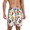 thumbnail image 2 of Logiee Tulips Flowers Print Men's Pajama Shorts with Drawstring & Pockets,Sleep Shorts for Men,Sleepwear Bottoms,Elastic Waistband Loungewear-X-Large, 2 of 6