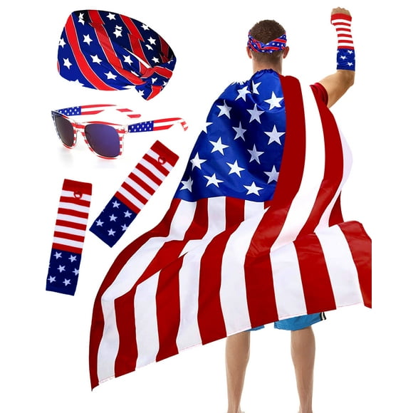 Capa Patriótica con Bandera Americana para el 4 de Julio