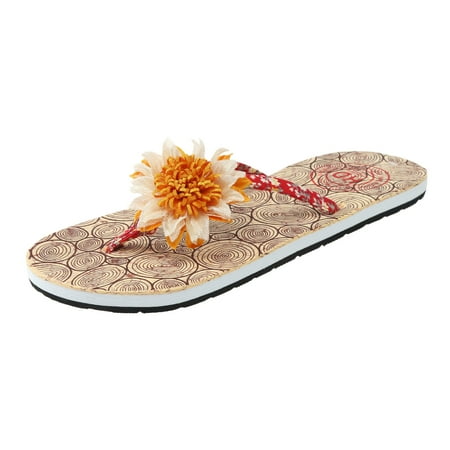 

Betiyuaoe Shoes for Women Slippers Ladies Fashion Summer Flowers Bohemian Style Slippers Beach Sandals Shoe