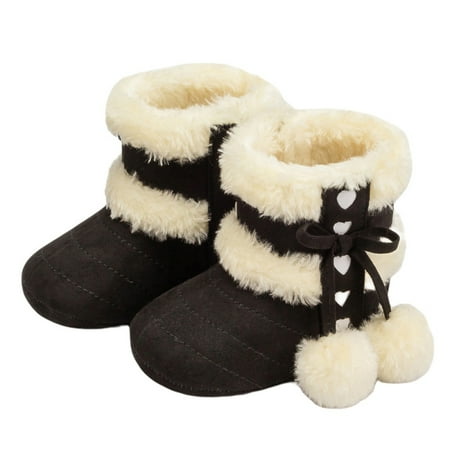 

Infant Toddler Baby Girl Winter Boots Soft Sole Anti-Slip Snow Warm Prewalker Newborn Boots