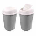 thumbnail image 1 of Bote de Basura Chico 2 Pack con Tapa Balancín  - Basurero de Plástico Resistente, Papelera para Baño, Cocina y Oficina (Blanco), 1 of 4
