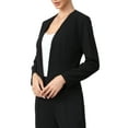 thumbnail image 4 of INSPIRE CHIC Blazer for Women's Work Office Casual Long Sleeve Open Front Collarless Suit Jackets with Pockets XS Black, 4 of 6
