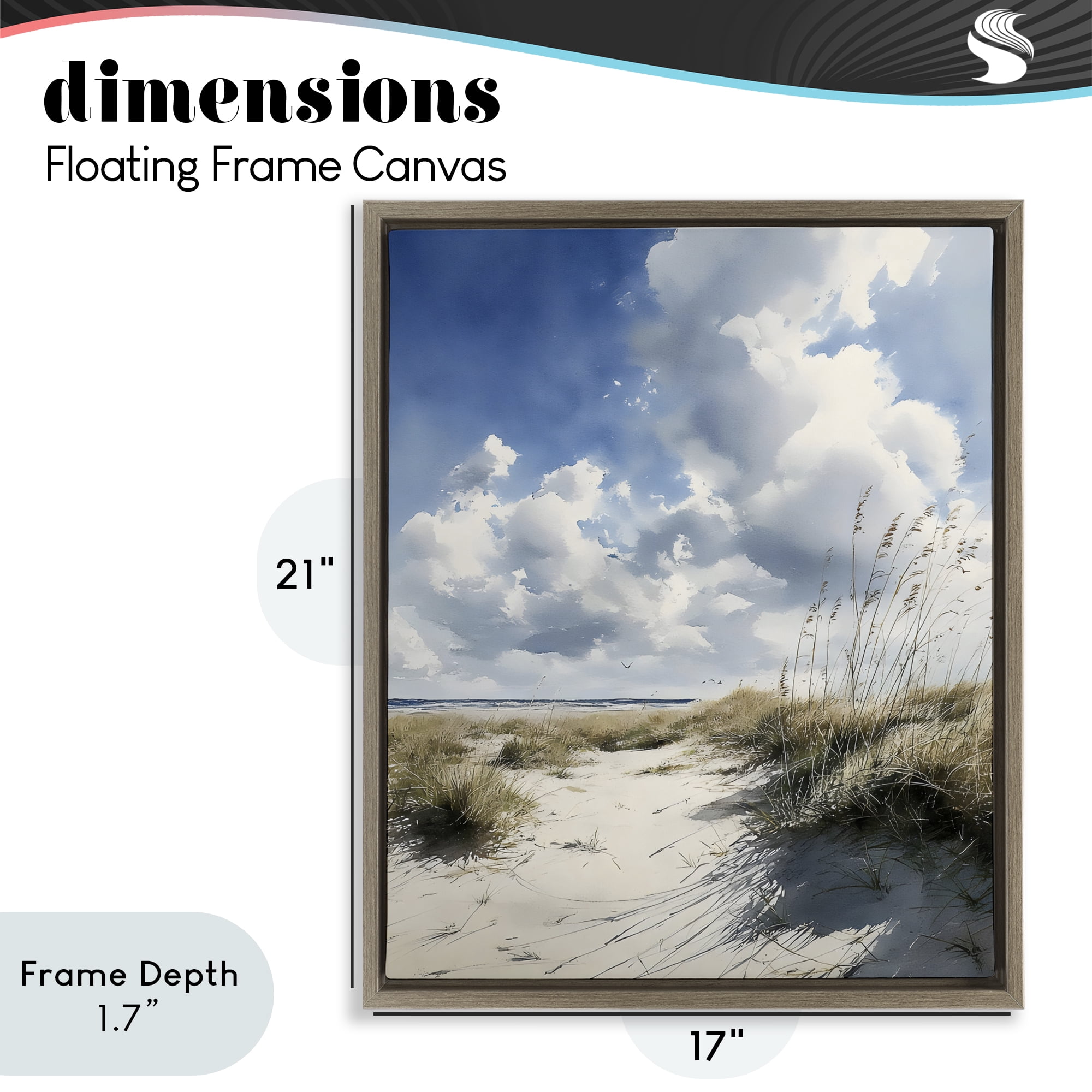 Stupell Industries Dunes In The Sunshine Brown Framed Floater Canvas Wall Art, design by Franklyn Gregory