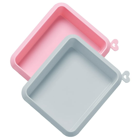 AURARMLET 2Pcs Assorted Color Silicone Cake Tin Set Flexible Non Stick Cake Baking Pans Perfect for Home Use