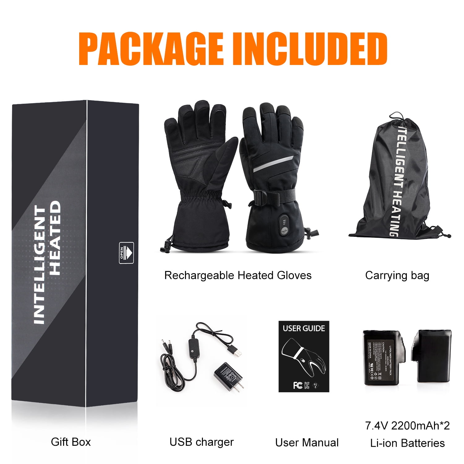 SAVIOR HEAT Heated Gloves for Men & Women – 3 Heat Levels, Waterproof Touchscreen, 7.4V 2200mAh Battery for Skiing, Motorcycling & Winter Outdoor Sports