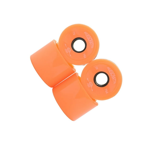 Greeniant 4 piezas de ruedas de monopatín, cubierta de cojinete de Longboard de cuero, repuesto extraíble para patineta al aire libre, fijación de patinar Naranja Greeniant OD028713-07