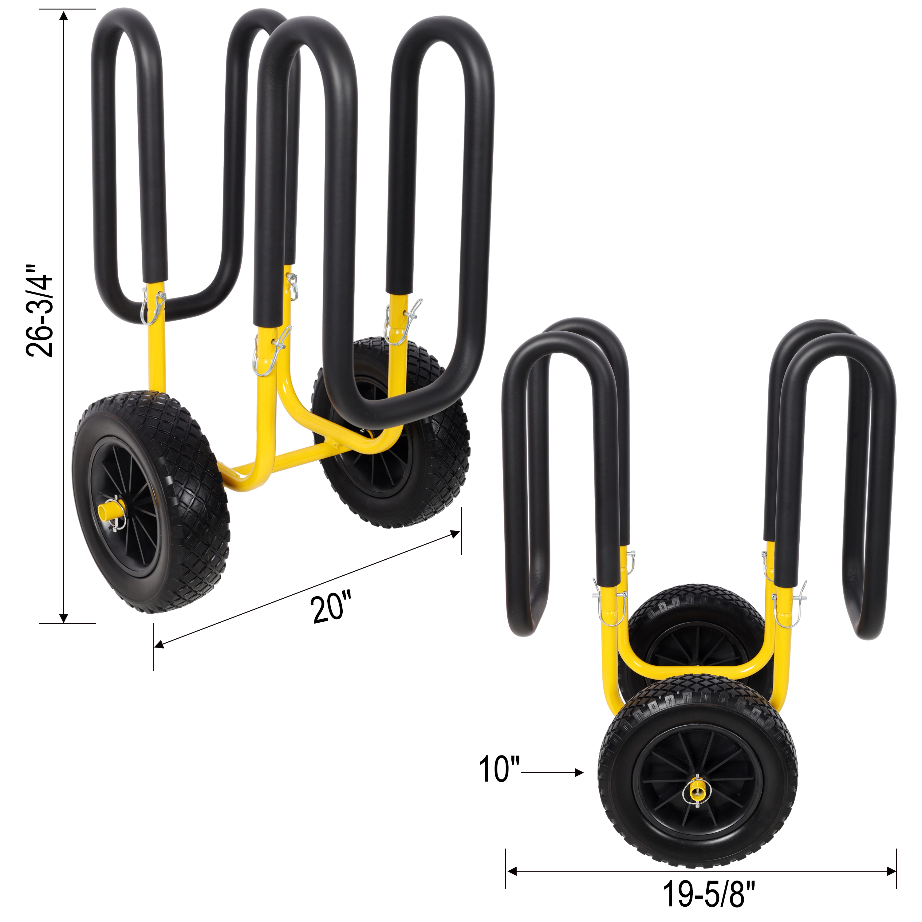 M Shape Suspenz SUP Cart 10in Flat-Free Tires 150 LBS Capacity Yellow