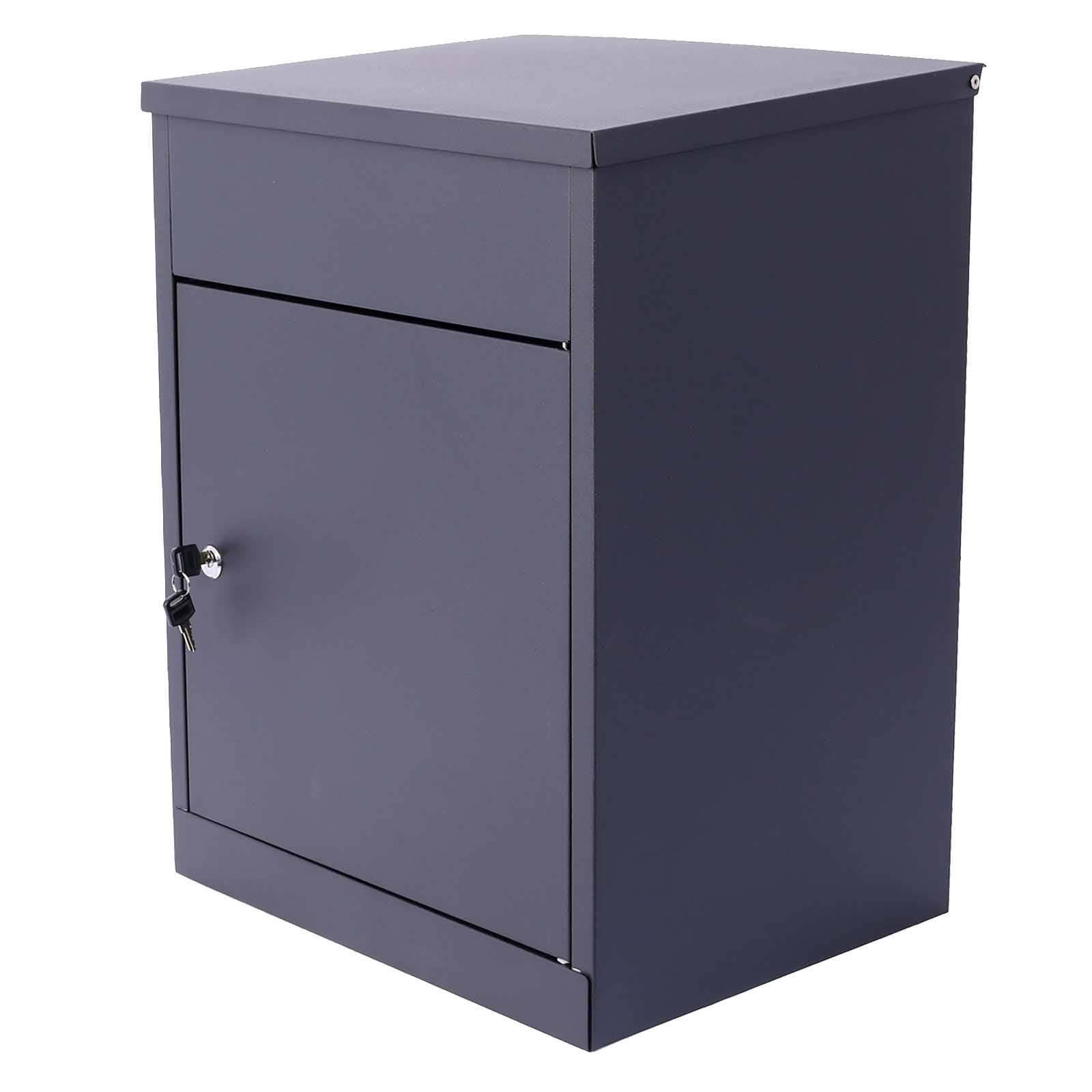 BARONAGE Package Delivery Boxes for Outside,Galvanized Steel Parcel Mailbox, Extra Large Mailbox, Wall Mounted Lockable Anti-Theft for Outdoor Porch,Curbside, Black