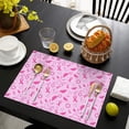 thumbnail image 4 of Pink Breast Cancer Awareness Pattern Summer Placemats Table Placemats Set Of 4-Linen Kitchen Washable Placemats Table Mats 11.8"x17.7" Non-Slip Heat Resistant, 4 of 6