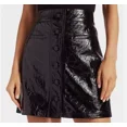 thumbnail image 6 of 7 For All Mankind Womens 100% Genuine Leather Skirt A-line Glossy Black Size L, 6 of 6