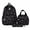 Black, variant on Bow Detail Nylon Bookbag Bundle, 3 Pack Multi-Pocket Daypack Set with Lunch Tote for Daily Commute (Pink)