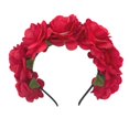 thumbnail image 2 of batmeuy Imitation Rose Flower Headband Retro Fake Flower Decor Crown Headband Women Headpiece Hair Hoop Party Decor, 2 of 2