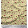 thumbnail image 1 of Soimoi Beige Cotton Jersey Fabric Heart & Wreath Floral Print Fabric by the Yard 58 Inch Wide, 1 of 3