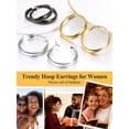 thumbnail image 5 of U7 14K Gold Plated Hoop Earrings for Women 40MM Chunky Hypoallergenic Hoop Earrings Jewelry Gift for Mother's Day Party Valentines Christmas, 5 of 6