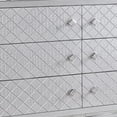 thumbnail image 3 of Benjara BM300500 62 in. Crossed Design & Blex Wide Dresser Chest with 6 Drawers, Silver, 3 of 5