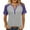 Summer Tops Purple, variant on Womens Plus Size Henley Shirt, Short Sleeve Shirts for Women Summer Fashion Color Patchwork Raglan Sleeve Crewneck Button Up T-Shirts