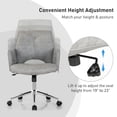 thumbnail image 6 of Resenkos Adjustable Hollow Mid Back Leisure Office Chair with Armrest-Gray, Home Office Computer Desk Chair, Small Office Chair for Bedroom,Study, 6 of 8