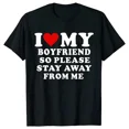 thumbnail image 3 of JRJZ Camiseta para hombre con estampado divertido "Amo a mi novio", camiseta con eslogan "Amo a mi novia", camiseta divertida, así que por favor mantente alejado, 3 of 4