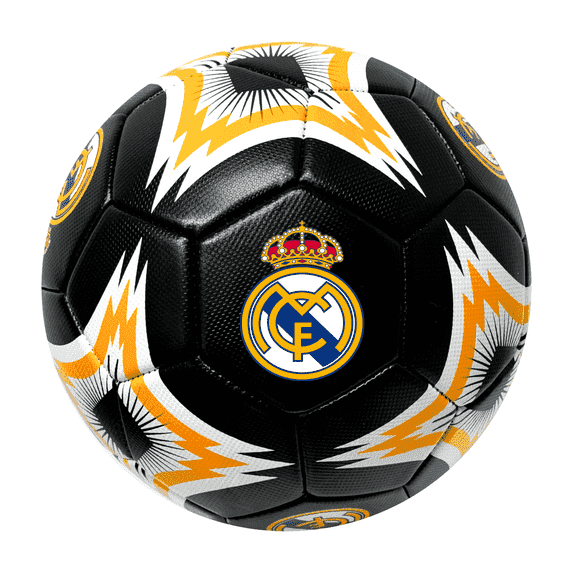 Icon Sports Real Madrid Soccer Ball, Size 5, Black/Gold, Official Licensed