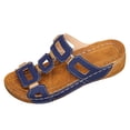 thumbnail image 2 of Otqutp Womens Wedge Sandals Geometric Cutout Decorative Straps Open Toe Casual Shoes Summer Non-Slip Beach Hiking Slippers, 2 of 8