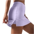 thumbnail image 4 of BLVB Women's Athletic Skort with Built-In Shorts Tennis Skirt Crossover Waist Side Slit Workout Golf Yoga Shorts, 4 of 5