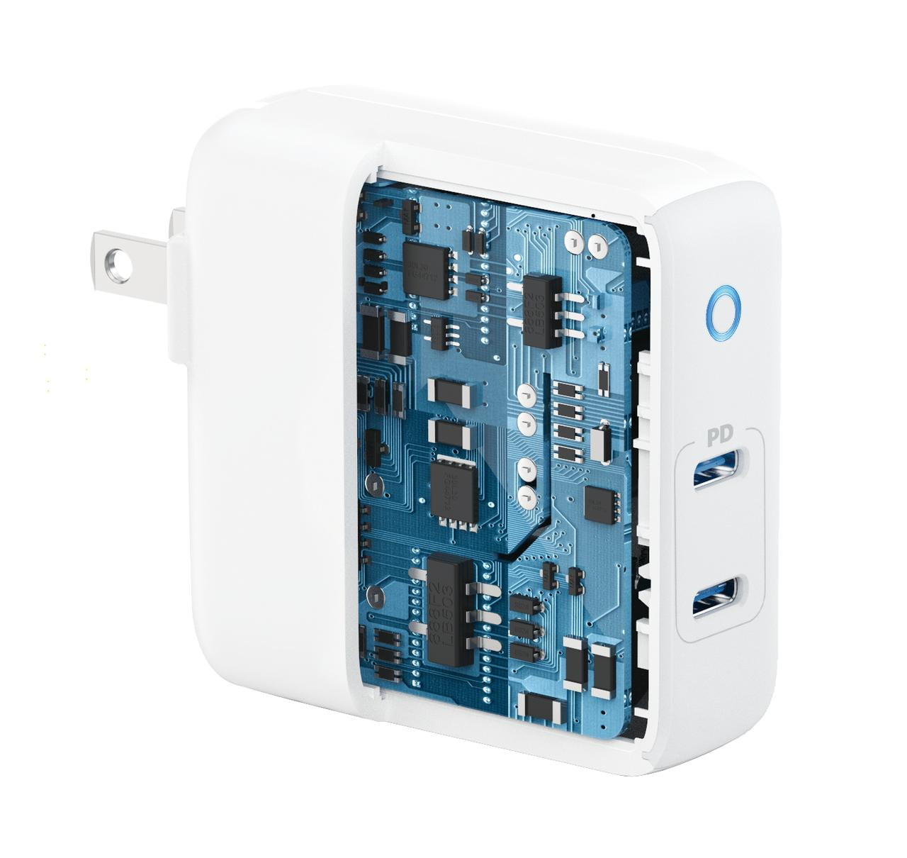 Anker USB-C 40W 2-Port Foldable Wall PIQ 3.0, for iPhone, Galaxy, More - Walmart.com