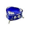 thumbnail image 4 of Treasure Chest Box Heart Shape Ear Holder Jewelry Box Small for Wedding Blue, 4 of 9