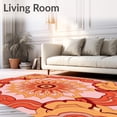 thumbnail image 2 of ODIKA 5'x7' Machine Washable Non-Slip Area Rug, Lotus Bloom Petal Formation Artistic Floor Decoration High Traffic Rug, Orange, 469339, 2 of 7