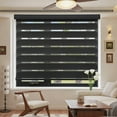 thumbnail image 3 of MYshade Cordless Zebra Blinds Black-29"W*50"H Pull Down Roller Window Shades Double Layer Light Control Free Stop Window Shades Day and Night Blinds Easy Installation for Home, 3 of 8