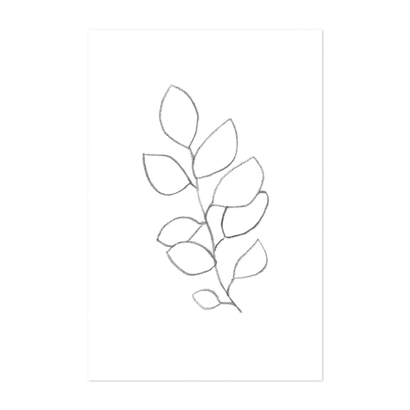 Line art plant - Line Drawing Line Art Minimalist Botanical Nature Black and White Floral Modern Art Unframed Wall Art Print 5 x 7 inches