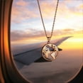 thumbnail image 4 of ChicSilver Coin Necklace 14K Gold Plated World Map Charm Round Pendant Earth Disc Pendant Necklace Sterling Silver | Clearance, 4 of 8