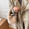 thumbnail image 4 of LHSHID Fuzzy Tote Bag for Women Faux Sherpa Small Tote Fluffy Cute Handbag Lipstick Bag Clutch Gift, 4 of 7